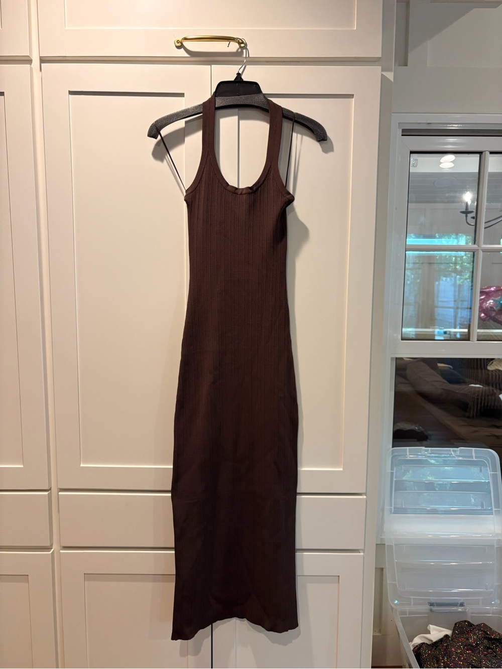 Women’s Chocolate Brown Ribbed Tank Maxi Dress